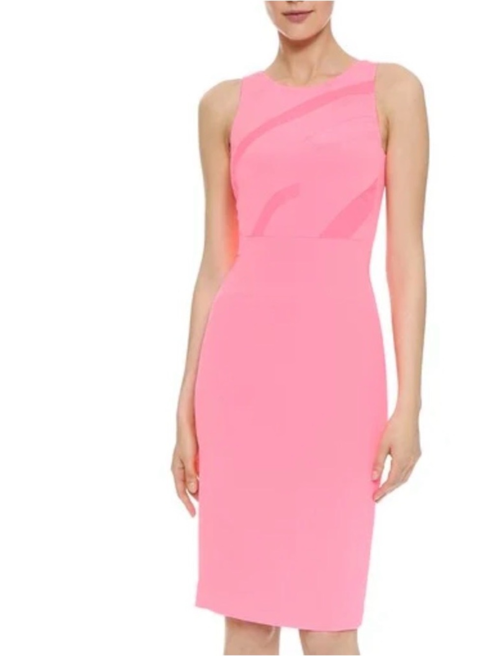 Narcisco Rodriguez Neon Pink Sleeveless Sheath Dress 38